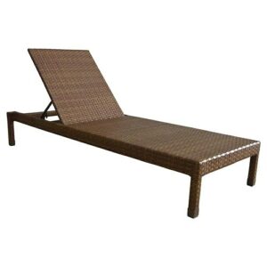 JKM Wicker World Outdoor Furniture Poolside Lounger with Cushion (Dark Brown) Swimming Pool Lounger